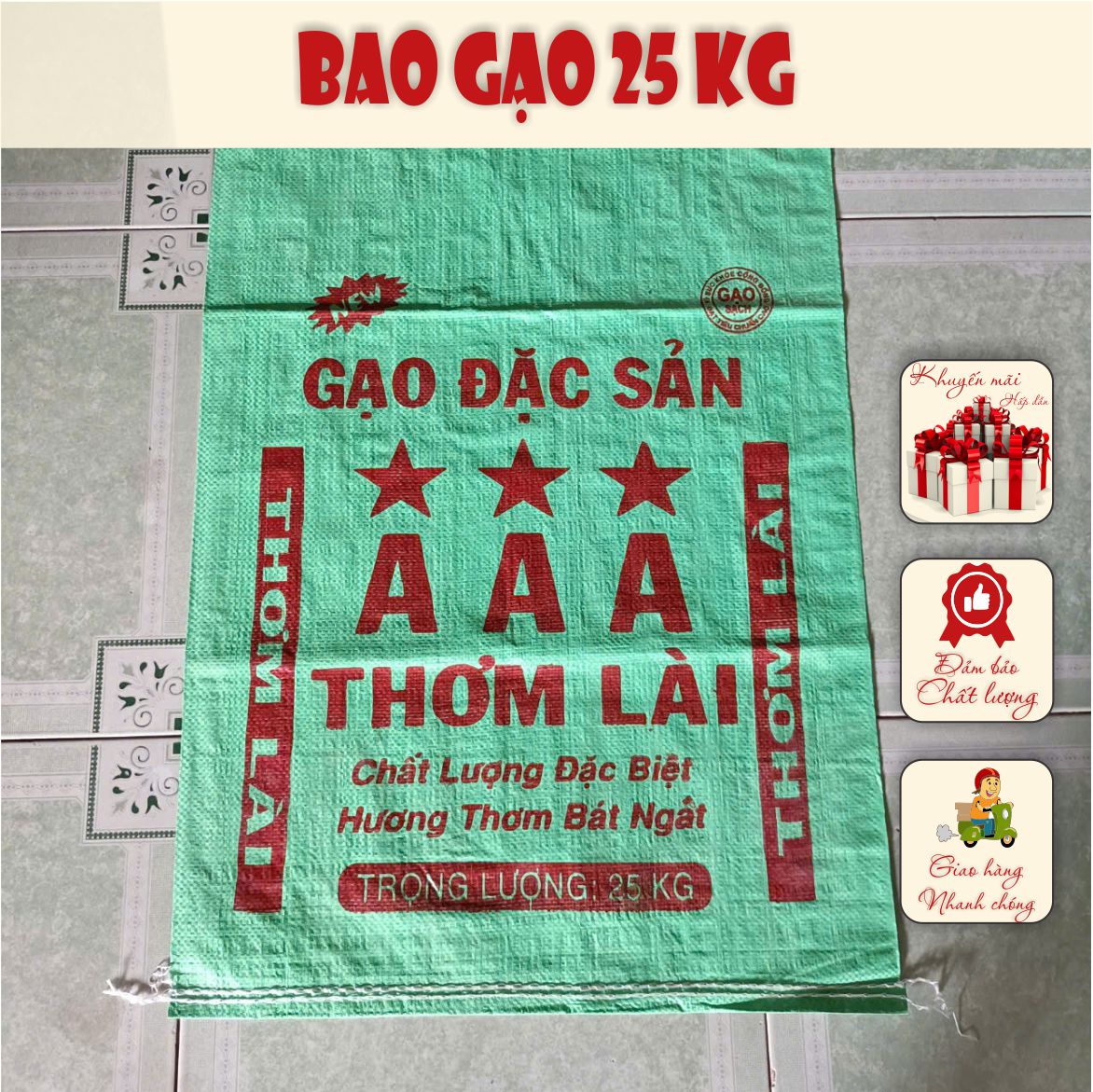 In bao đựng gạo