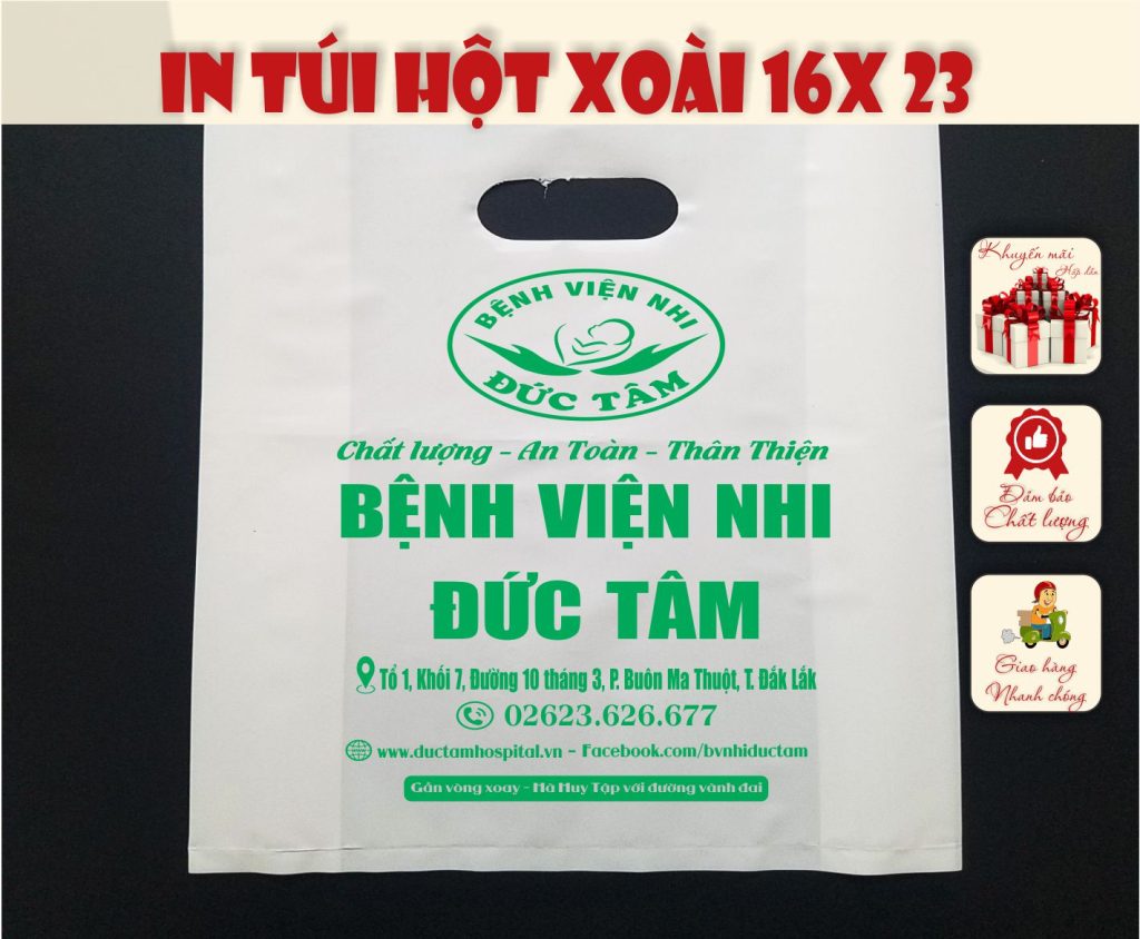 in túi hột xoài kt 16x23 bệnh viện nhi Tâm Đức BMT